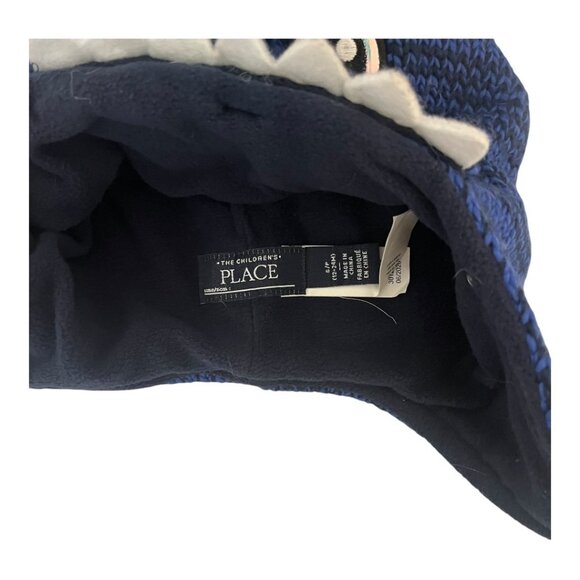Children’s Place Toddler Boy Girl Blue Monster Winter Hat Fleece Lined Knit Bean - Picture 5 of 7